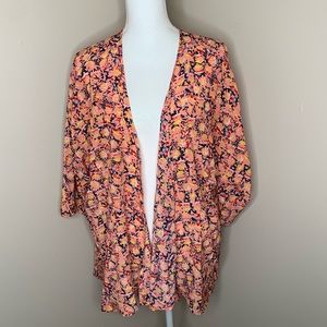 5/$25 LULAROE Pink Floral Daphne Cardigan Kimono